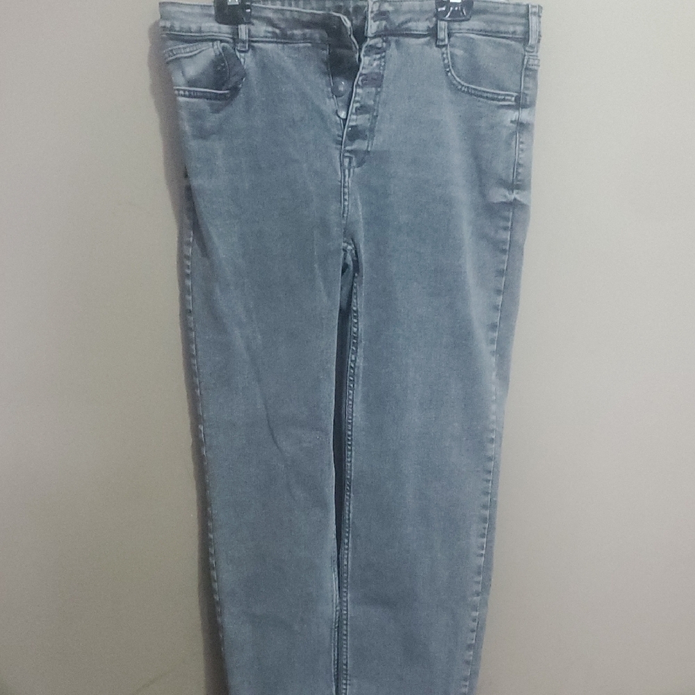 &denium Super Skinny High Waist Ankle Length Light Black Denim Jeans Size 14